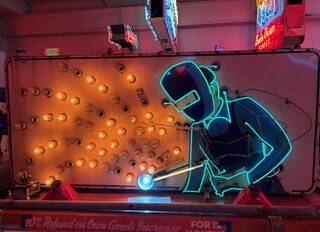 Welding sign at the National Neon Museum. Photo by Mindy Stern
