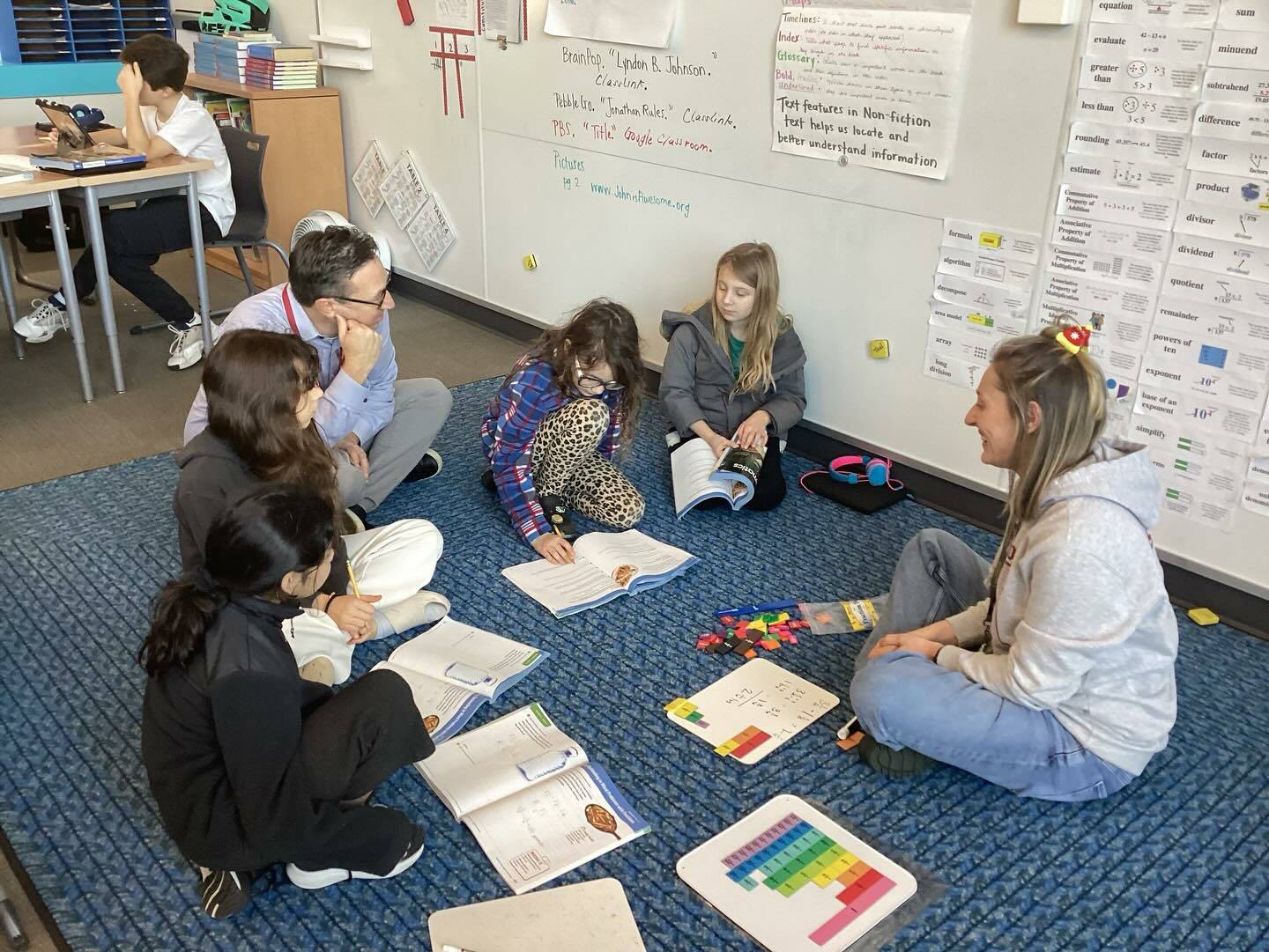 On Dec. 17, Mercer Island School District Superintendent Fred Rundle visited Northwood Elementary School and jumped right into the learning. He spent time in several classrooms, including Jen Wytaskes 4/5 class, where he helped students explore fractional place value and joined a small-group math lesson. When students werent working with their teacher in a small group, they were engaged in adaptive math practice or having fun with a game of Fraction Golf. Photo courtesy of the Mercer Island School District