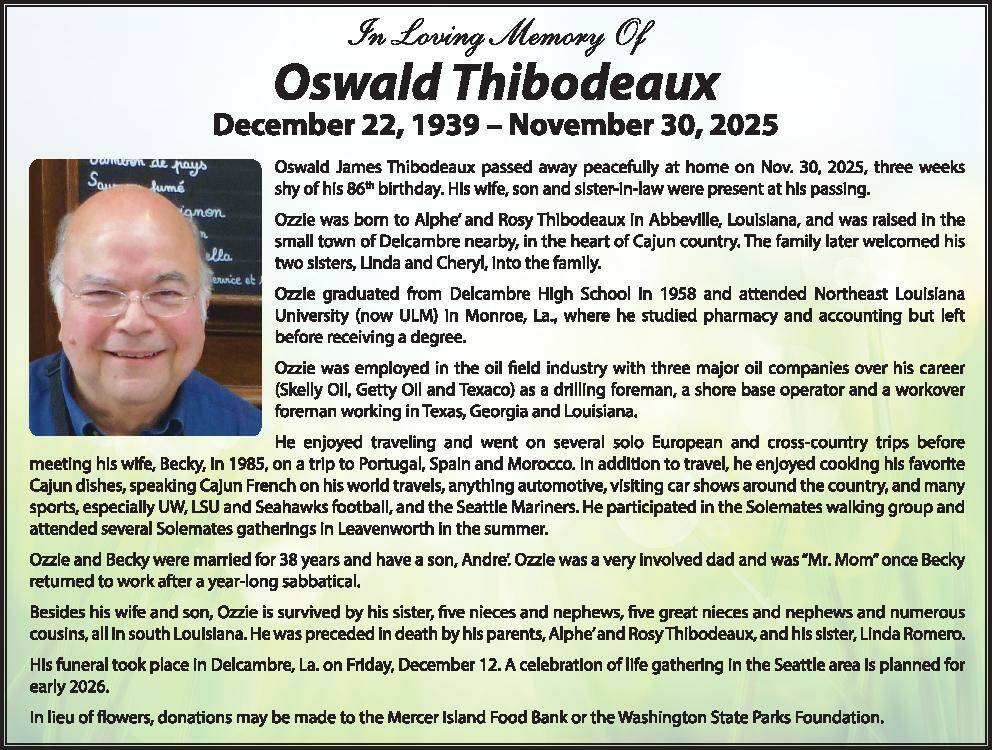 Obituaries Mercer Island Reporter