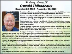 Ozzie Thibodeaux | Obit