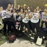 Mercer Island High Schools girls flag football squad is, front row, left to right: Head coach Victor Gamboa, Charlotte Arthur, Alexandra Arthur, Leah Zana, Imogen Logan, Chloe Yu and Elizabeth Turba; back row, left to right: Mackenzie Slivinski, Aimee Montpellier, Audrey Goodman, Suhavi Sidhu, Riley Dowdy, Joy Rurangwa, Stella Lanz, Megan Wong and Livi Rogers. Not pictured: Kristin Brintnall and Dani Wolfe. Courtesy photo