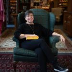 The author, in one of the stores armchairs. Photo by Christine Durand