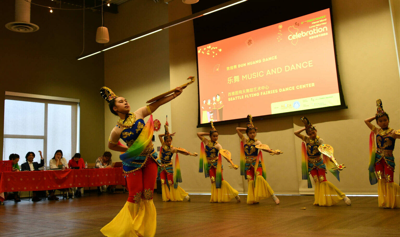 Members of the Seattle Flying Fairies Dance Center perform a Chinese Dunhuang dance at last years Mercer Island Lunar New Year Celebration at the Mercer Island Community and Event Center. Andy Nystrom/ staff photo