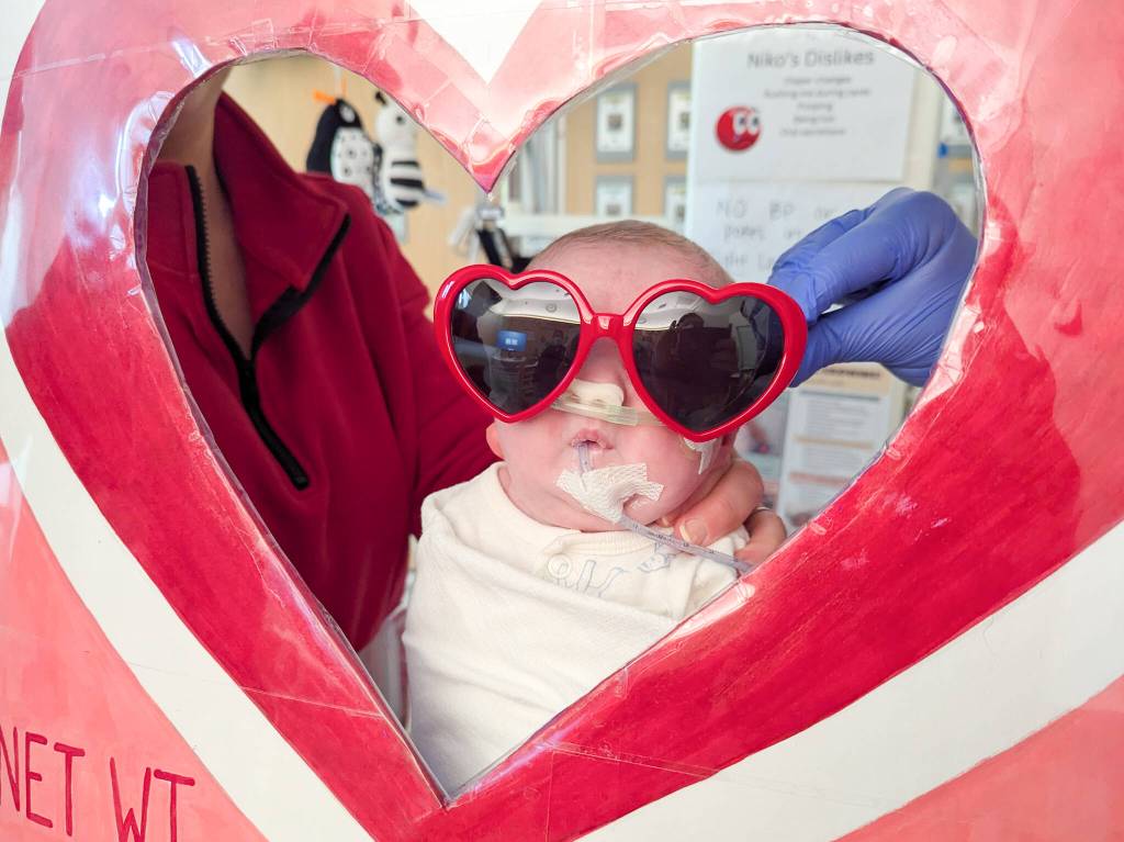 Niko Moore, who was born prematurely on Nov. 14, 2025, is one of the Seattle Childrens Hospital Neonatal Intensive Care Units Sweethearts. Photo courtesy of Seattle Childrens Hospital