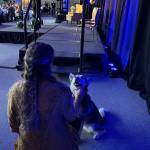 Mercer Island Youth and Family Services counselor Corinne Alef with therapy dog Marshmallow behind the scenes at the Mercer Island Youth and Family Services Foundations annual fundraising breakfast on Feb. 11 at the Mercer Island Community and Event Center. Photo courtesy of the Mercer Island Youth and Family Services Foundation