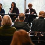 Andy Nystrom/ staff photos
From left to right, 41st Legislative District state Rep. My-Linh Thai, Rep. Janice Zahn and Sen. Lisa Wellman spoke to constituents at a town hall on Feb. 21 at the Mercer Island Community and Event Center.