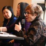 State Sen. Lisa Wellman of the 41st Legislative District, right, speaks at a town hall on Feb. 21 as Rep. My-Linh Thai (left) and Rep. Janice Zahn listen. The event took place at the Mercer Island Community and Event Center.