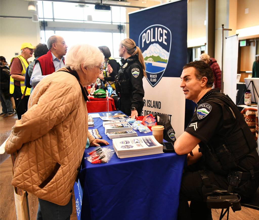 The citys Parks and Recreation Division and Youth and Family Services (YFS) Department held the free, third annual Mercer Island Senior Resource Fair on March 7 at the Mercer Island Community and Event Center. It was all about making connections and obtaining information about health and wellness, lifestyle enrichment, personal safety and more. About 65 local and regional vendors and senior issues and aging experts set up booths and interacted with attendees. Five organizations stepped into the spotlight with the following presentations: Sound Transit (riding the light rail), End of Life WA (end of life documents), Mercer Island Police Department (how to deal with text scams), UW Public Health (nutrition education) and Vineyard Park (assisted living). Andy Nystrom/ staff photo