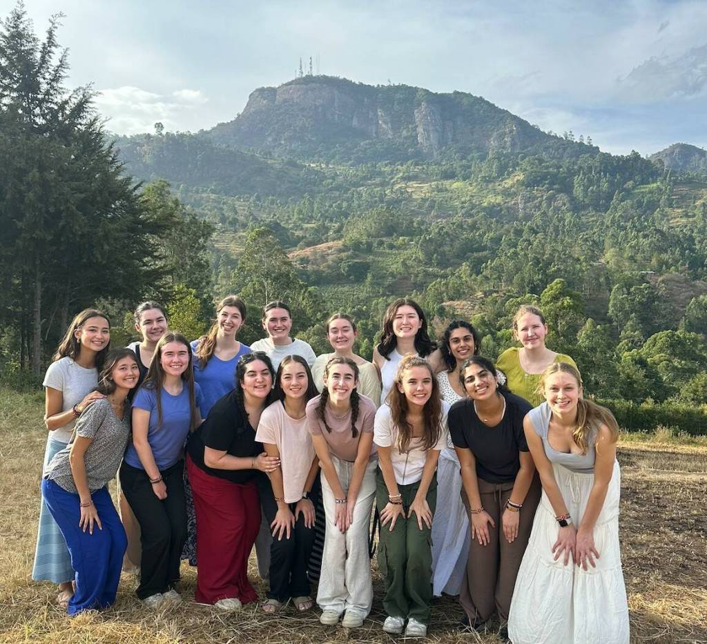 Photo courtesy of MaryMargaret Welch
The PETRI (Philanthropy, Education, Teaching, Research, Involvement) Club and the Vashon Island High School Girls to Girls (G2G) Club delegation with Vuria Hill in the back in Kenya. Bottom row left to right: Sarah Kamolz, Avery Cohen, Maya Talby, Kira Lackland, Julia Moberg, Marin Frank, Mahi Agarwal and Anika Stevens. Back row left to right: Megan Kamolz, Ava Imbesi, Savanna Rousell, Sophia Kinkead, Rose Ely, Gwen Tomlinson, Anusha Zaveri and Diana Trundle-Strachan.