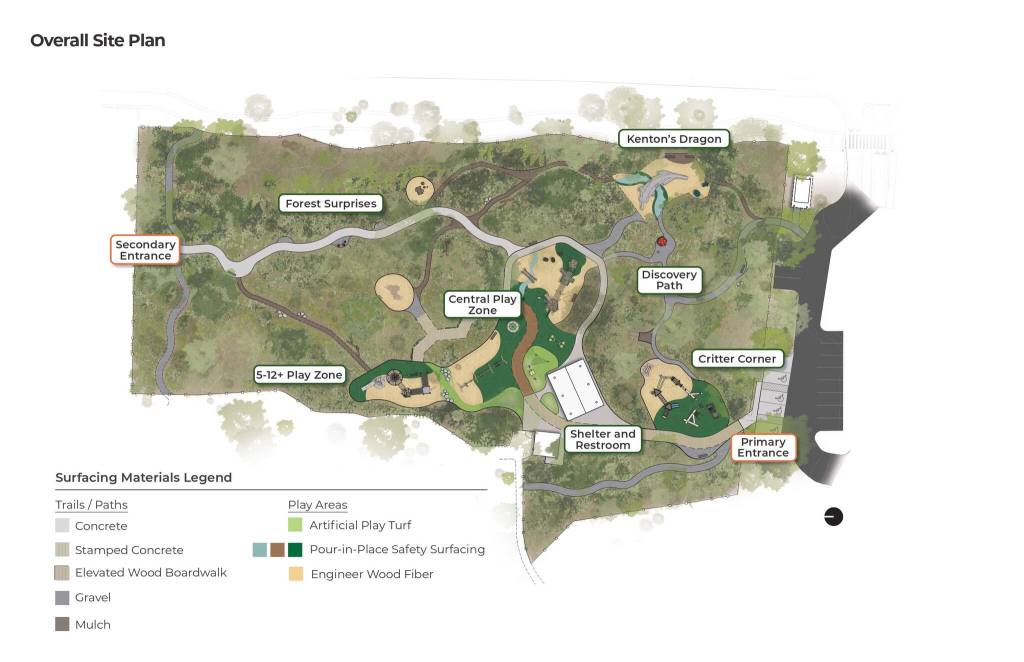 Deanes Childrens Park site plan graphics courtesy of the city of Mercer Island