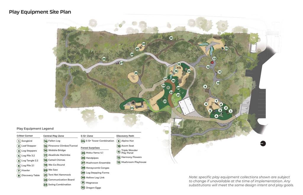 Deanes Childrens Park site plan graphics courtesy of the city of Mercer Island