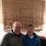 Andy Nystrom/ staff photos
Michael and Bernadette Monroe relax in their Island House residence. The textile painting behind them was created by a Connecticut artist who was included in one of Michaels exhibitions at a Smithsonian museum in Washington, D.C.