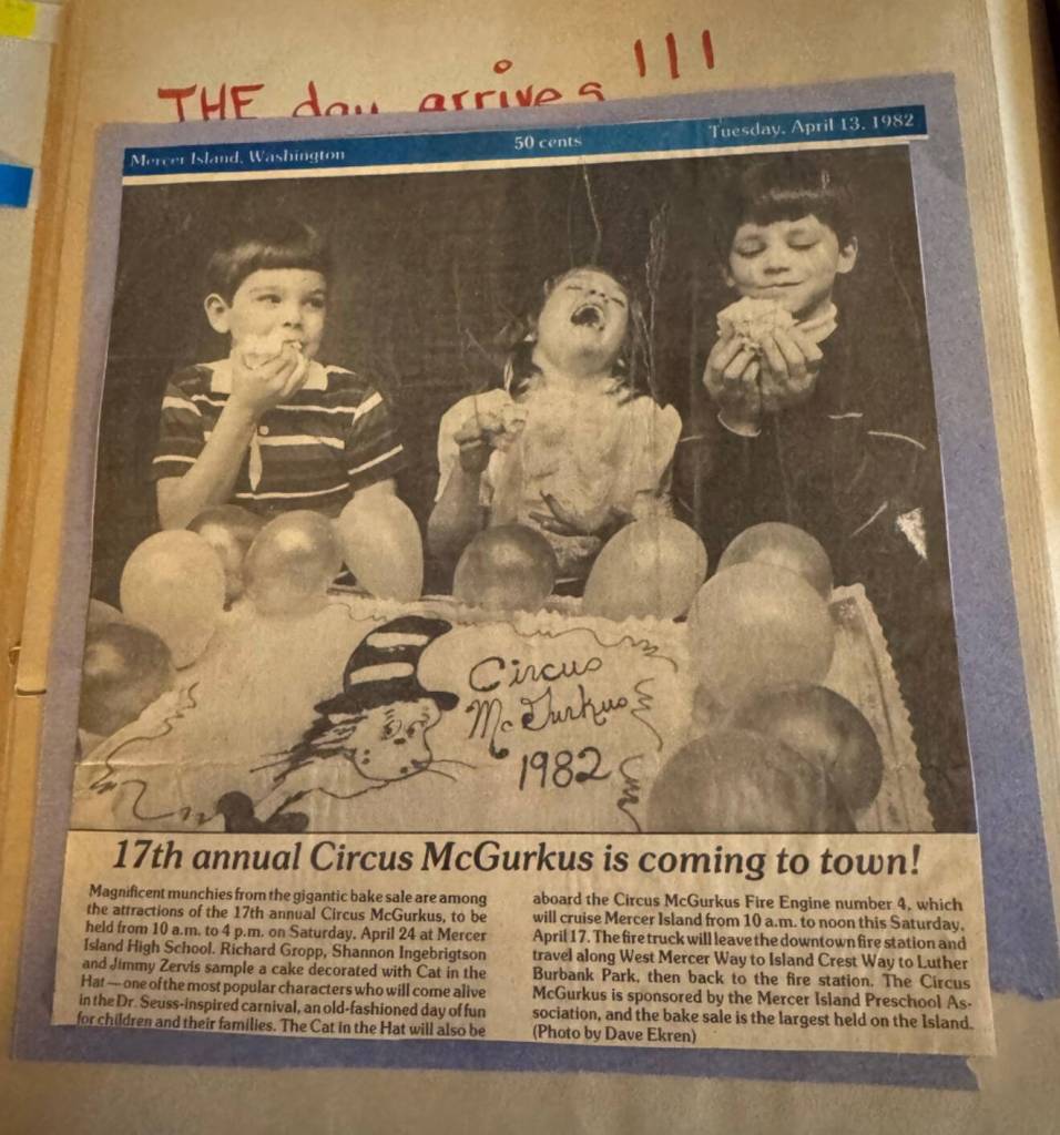 A historical Circus picture from the Mercer Island Preschool Association (MIPA) scrapbooks. Courtesy photo