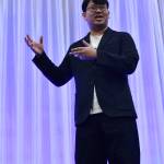 Tiger Yang addresses the crowd. Andy Nystrom/ staff photo