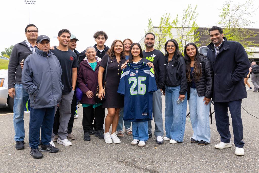 Diya Thomas and family at Kentwood.
