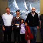 Mercer Islands 2025 Community Member of the Year Fan Yuan is pictured with her husband Brian Sloan and their two girls, Kara and Rya Sloan (all in the center), along with councilmember Julie Hsieh, Mayor Dave Rosenbaum and Deputy Mayor Daniel Becker. Photo courtesy of the city of Mercer Island