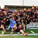 Mercer Island High Schools boys soccer team celebrates winning its second straight 3A state title. Photo courtesy of Ari Stoffer
