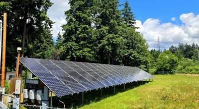 Solar panels in Federal Way. Photo by Keelin Everly-Lang / the Mirror.