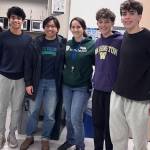 From left to right: Project Ascends Rohan Parandekar, Kandelias Tamthy Le and Kristina Rallu, and Project Ascends Brady Mock and Luke Loiselle at Seattle World School during the initial donation drop-off prior to the launch of Project Ascends expanded pickup service. Courtesy photo