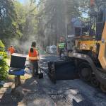 Crews work on the citys annual residential street repaving and resurfacing program. Photo courtesy of the city of Mercer Island