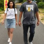 Mercer Islands Alka Kumari and Gautam Kumar lost their daughter Kyra Gupta to cancer in 2025. Here, they walk a trail at 60 Acres Park in Redmond on Aug. 2 at the Kyras Hope Foundation Walk For Hope. Andy Nystrom/ staff photo
