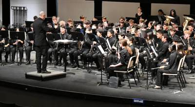 Mercer Island High Schools wind ensemble delivers a song at the schools performing arts center. Photo courtesy of the Mercer Island School District