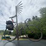 Mercer Island Cyclemates IV bronze statue. Andy Nystrom/ staff photo